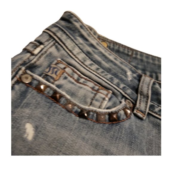 Miss Me Blue Jeans Flare Studs Distressed Denim JP4503 | Women's 28 Pre-owned - Picture 11 of 14
